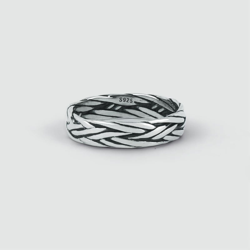 Latif - Thin Sterling Silver Braided Ring 5mm