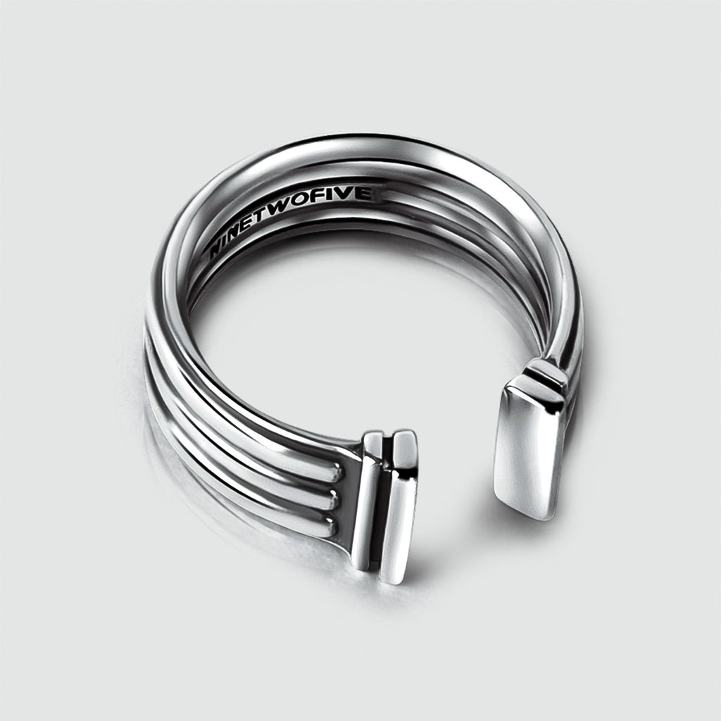 A Mateen - Oxidized Sterling Silver Bangle Ring 10mm that is perfect for men.