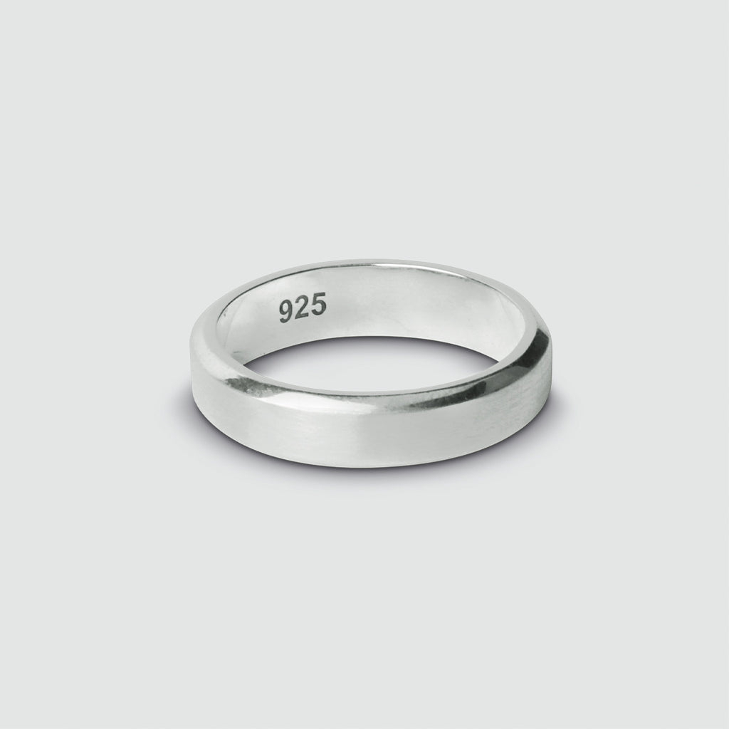 An engraved Tamir - Matt Silver Ring 6mm with the word 925 on it.