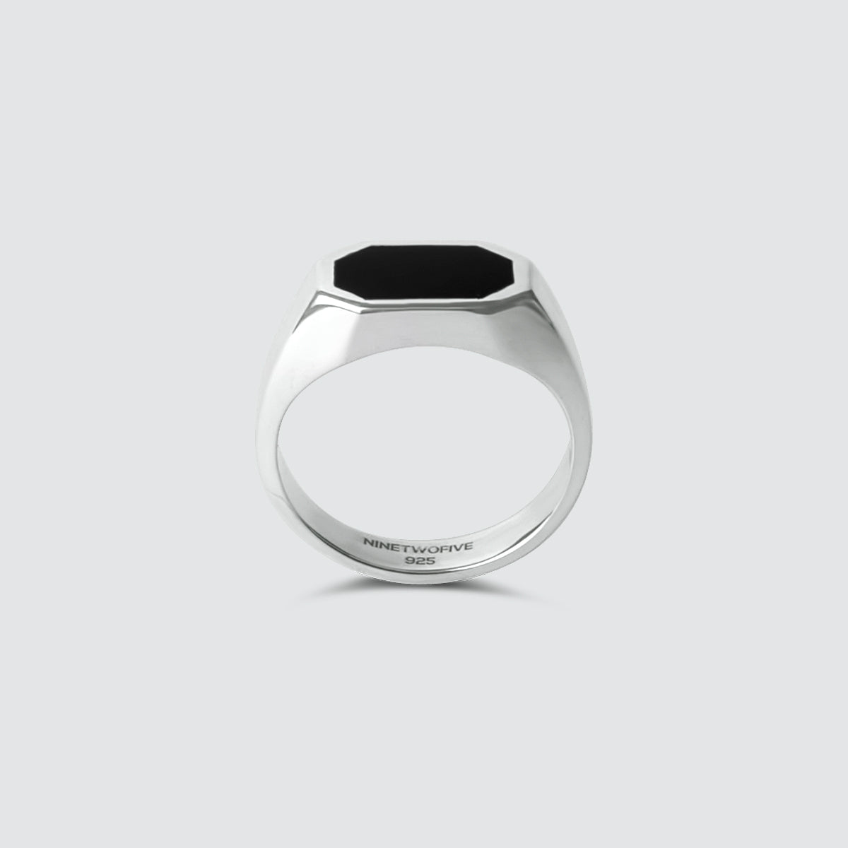 An Aniq - Elegant Black Onyx Signet Ring 7mm featuring a black onyx stone.