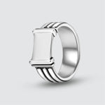 The Imad - Sterling Silver Pillar Signet Ring 8mm with a square design.