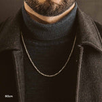 Ein Mann mit einer Kadeem - Sterling Silber Ornaments Kette 3.5mm Halskette.