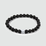 Aswad - Matt Black Beaded Bracelet 6mm with elegant weight and sleek thickness.