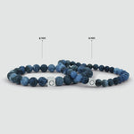 Blauwe kralen armband heren